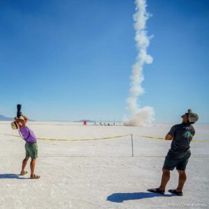 (Trent Nelson  |  The Salt Lake Tribune)  . Utah Rocket Club hosted Large Dangerous Rocket Ships, one of the country's premier rocketry events, at the Bonneville Salt Flats on Saturday, July 31, 2021.