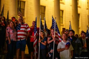 (Trent Nelson  |  The Salt Lake Tribune)  at a vigil at the State Capitol in Salt Lake City for Staff Sgt. Taylor Hoover on Sunday, Aug. 29, 2021.. Hoover was killed in a suicide bombing in Kabul, Afghanistan.