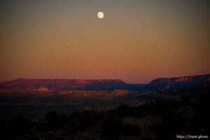 moonrise outside of Vernal on Wednesday, Nov. 17, 2021.