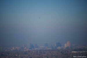 (Trent Nelson  |  The Salt Lake Tribune) Pollution blankets the Salt Lake Valley on Tuesday, Jan. 11, 2022.