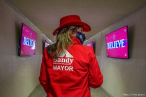 (Trent Nelson  |  The Salt Lake Tribune) New Sandy mayor Monica Zoltanski tours Rio Tinto Stadium in Sandy on Wednesday, Jan. 12, 2022.