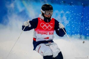 i(Trent Nelson  |  The Salt Lake Tribune) Olivia Giaccio (USA) competes in moguls at the 2022 Beijing Winter Olympics in Zhangjiakou on Sunday, Feb. 6, 2022.