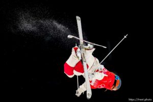 (Trent Nelson  |  The Salt Lake Tribune)  Sofiane Gagnon (CAN) competes in moguls at the 2022 Beijing Winter Olympics in Zhangjiakou on Sunday, Feb. 6, 2022.