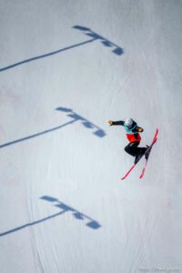 (Trent Nelson  |  The Salt Lake Tribune) ShuoruiYang competes in the big air qualification round at the 2022 Winter Olympics in Beijing on Monday, Feb. 7, 2022.