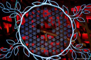 olympic cauldron, medals plaza on Tuesday, Feb. 8, 2022.