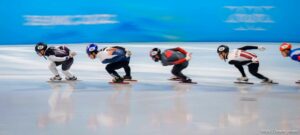 (Trent Nelson  |  The Salt Lake Tribune) , 1500m quarterfinals, short track speed skating at the 2022 Winter Olympics in Beijing on Wednesday, Feb. 9, 2022.