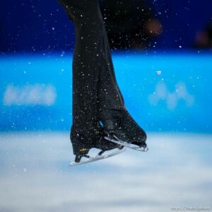 (Trent Nelson  |  The Salt Lake Tribune) Brendan Kerry (AUS) competes in the free skating program, figure skating at the Capital Indoor Stadium, 2022 Beijing Winter Olympics on Thursday, Feb. 10, 2022.