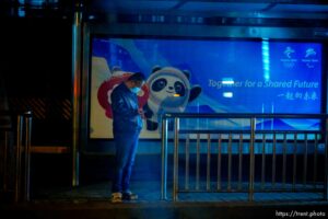 bus ride, Beijing on Thursday, Feb. 10, 2022.