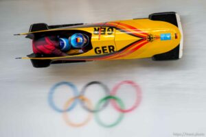 (Trent Nelson  |  The Salt Lake Tribune)  in 2-woman bobsled at the 2022 Beijing Winter Olympics in Yanqing on Saturday, Feb. 19, 2022.