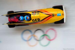 (Trent Nelson  |  The Salt Lake Tribune)  in 2-woman bobsled at the 2022 Beijing Winter Olympics in Yanqing on Saturday, Feb. 19, 2022.