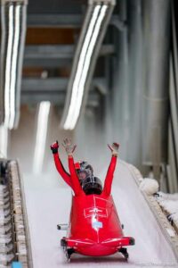 (Trent Nelson  |  The Salt Lake Tribune)  in 2-woman bobsled at the 2022 Beijing Winter Olympics in Yanqing on Saturday, Feb. 19, 2022.