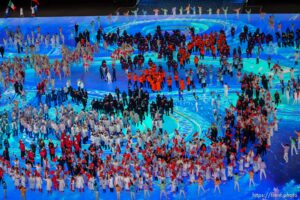 (Trent Nelson  |  The Salt Lake Tribune) Athletes at the closing ceremony of the 2022 Winter Olympics in Beijing on Sunday, Feb. 20, 2022.
