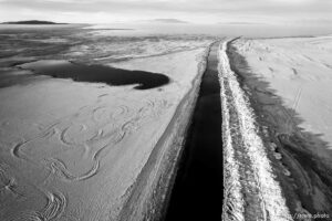 (Trent Nelson  |  The Salt Lake Tribune) The US Magnesium dike on Stansbury Island on Saturday, March 26, 2022.
