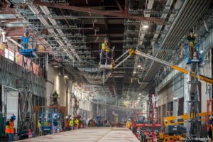 (Trent Nelson  |  The Salt Lake Tribune) Construction along Concourse A East at the Salt Lake City International Airport in Salt Lake City on Tuesday, May 3, 2022.