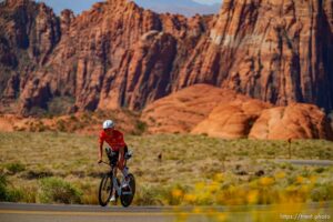 (Trent Nelson  |  The Salt Lake Tribune)  19 during the Ironman World Championship triathlon in St. George on Saturday, May 7, 2022.