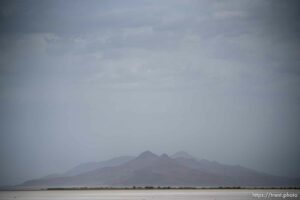 (Trent Nelson  |  The Salt Lake Tribune) Dust obscures Antelope Island and the Great Salt Lake on Saturday, June 18, 2022.