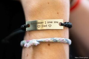 (Trent Nelson  |  The Salt Lake Tribune) Christian Peacock's bracelet reads, 