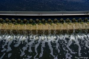 (Trent Nelson  |  The Salt Lake Tribune) A clarifier at Salt Lake City Public Utilities' Water Reclamation Facility on Tuesday, Aug. 30, 2022.