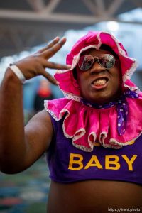 (Trent Nelson  |  The Salt Lake Tribune) Faces at FanX Salt Lake Comic Convention on Thursday, Sept. 22, 2022.