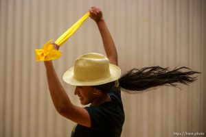 (Trent Nelson  |  The Salt Lake Tribune) Martha Alejandra Vera Rodriguez at a rehearsal for the annual celebration of Latin American culture, Luz de las Naciones, in Lehi on Saturday, Oct. 22, 2022.