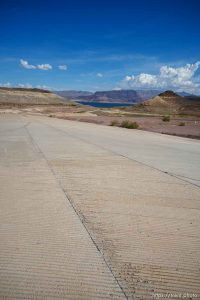 (Trent Nelson  |  The Salt Lake Tribune) The Boulder Harbor launch ramp, previously submerged, is now completely arid and dry at Lake Mead in Nevada on Thursday, Sept. 29, 2022.