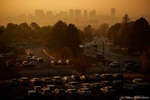 (Trent Nelson  |  The Salt Lake Tribune) Hazy skies in Salt Lake City on Tuesday, Nov. 22, 2022.