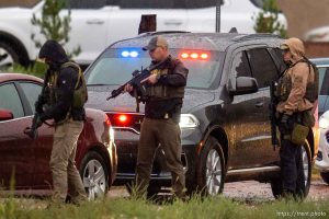 (Trent Nelson  |  The Salt Lake Tribune) FBI agents raid Samuel Bateman's home in Colorado City, Ariz., on Tuesday, Sept. 13, 2022.
