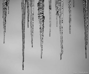 icicles on Friday, Dec. 16, 2022.