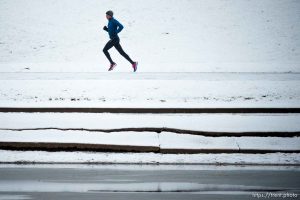 (Trent Nelson  |  The Salt Lake Tribune) A runner in Sugar House Park in Salt Lake City on Wednesday, Dec. 28, 2022.