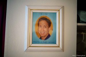 (Trent Nelson  |  The Salt Lake Tribune) A portrait of Warren Jeffs in Samuel Bateman's home in Colorado City, Ariz., on Tuesday, Sept. 13, 2022.