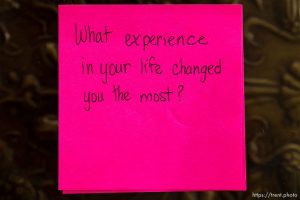 (Trent Nelson  |  The Salt Lake Tribune) Questions for Samuel Bateman, in jail, from his family, in Colorado City, Ariz., on Wednesday, Sept. 14, 2022.