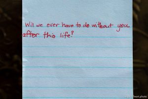 (Trent Nelson  |  The Salt Lake Tribune) Questions for Samuel Bateman, in jail, from his family, in Colorado City, Ariz., on Wednesday, Sept. 14, 2022.