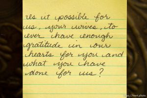 (Trent Nelson  |  The Salt Lake Tribune) Questions for Samuel Bateman, in jail, from his family, in Colorado City, Ariz., on Wednesday, Sept. 14, 2022.