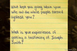 (Trent Nelson  |  The Salt Lake Tribune) Questions for Samuel Bateman, in jail, from his family, in Colorado City, Ariz., on Wednesday, Sept. 14, 2022.