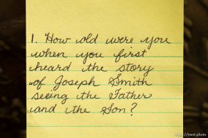 (Trent Nelson  |  The Salt Lake Tribune) Questions for Samuel Bateman, in jail, from his family, in Colorado City, Ariz., on Wednesday, Sept. 14, 2022.