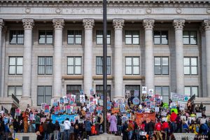 (Trent Nelson  |  The Salt Lake Tribune) Hundreds gather for a 