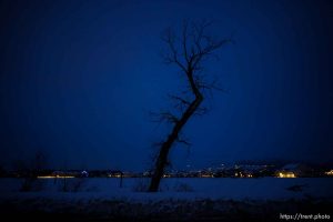 (Trent Nelson  |  The Salt Lake Tribune) Night falls in Heber on Thursday, Jan. 26, 2023.