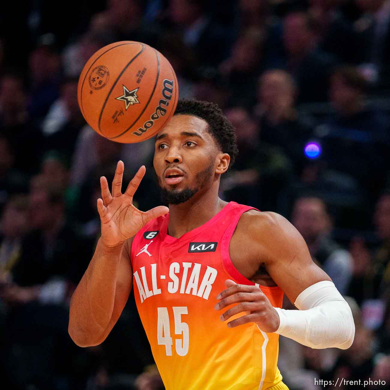 (Trent Nelson  |  The Salt Lake Tribune) Donovan Mitchell at the NBA All-Star game in Salt Lake City on Sunday, Feb. 19, 2023.