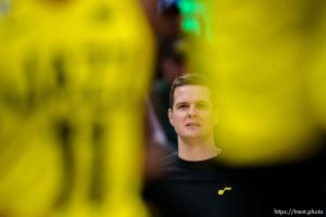 (Trent Nelson  |  The Salt Lake Tribune) Will Hardy as the Utah Jazz host the San Antonio Spurs, NBA basketball in Salt Lake City on Tuesday, Feb. 28, 2023.