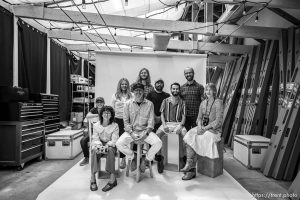 (Trent Nelson  |  The Salt Lake Tribune) The staff at Essential Photo Supply photographed in their greenhouse turned studio space, in Salt Lake City on Tuesday, June 6, 2023.
