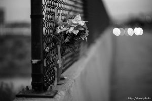 memorial for Vanessa, freeway overpass, Monday November 6, 2023.