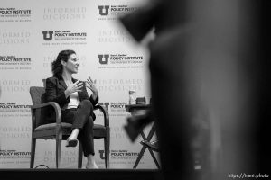 (Trent Nelson  |  The Salt Lake Tribune) Melissa Kearney speaks in Salt Lake City on Wednesday, Nov. 8, 2023.