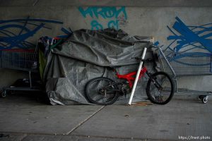 Under the 13th South overpass, Salt Lake City on Wednesday, Jan. 3, 2024.