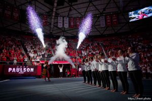 (Trent Nelson  |  The Salt Lake Tribune) Abby Paulson as Utah hosts Boise State, NCAA gymnastics in Salt Lake City on Friday, Jan. 5, 2024.