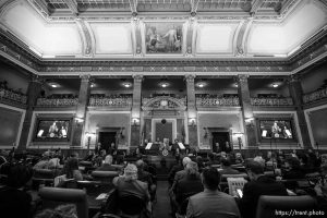 (Trent Nelson  |  The Salt Lake Tribune) Gov. Spencer Cox delivers his 2024 State of the State address at the Utah Capitol in Salt Lake City on Thursday, Jan. 18, 2024.