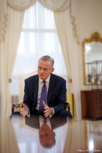 (Trent Nelson  |  The Salt Lake Tribune) Newly named Latter-day Saint apostle Patrick Kearon in Salt Lake City on Tuesday, Jan. 23, 2024.