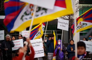 (Trent Nelson  |  The Salt Lake Tribune)  Rally for human rights in Tibet in Salt Lake City on Friday, March 1, 2024.