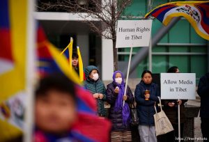 (Trent Nelson  |  The Salt Lake Tribune)  Rally for human rights in Tibet in Salt Lake City on Friday, March 1, 2024.