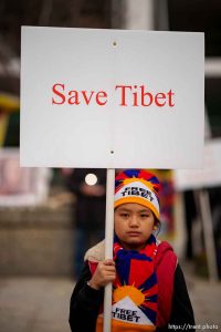 (Trent Nelson  |  The Salt Lake Tribune)  Rally for human rights in Tibet in Salt Lake City on Friday, March 1, 2024.