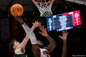 (Trent Nelson  |  The Salt Lake Tribune) Utah Utes center Keba Keita (13) as Utah hosts Virginia Commonwealth in the NIT quarterfinals, NCAA basketball in Salt Lake City on Wednesday, March 27, 2024.